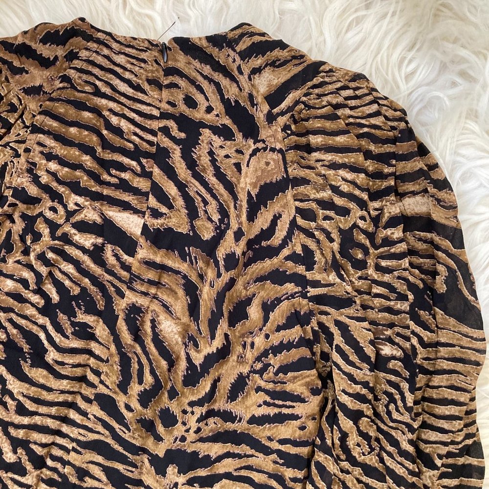 GANNI Animal Print Mini Georgette Dress - Picture 14 of 15
